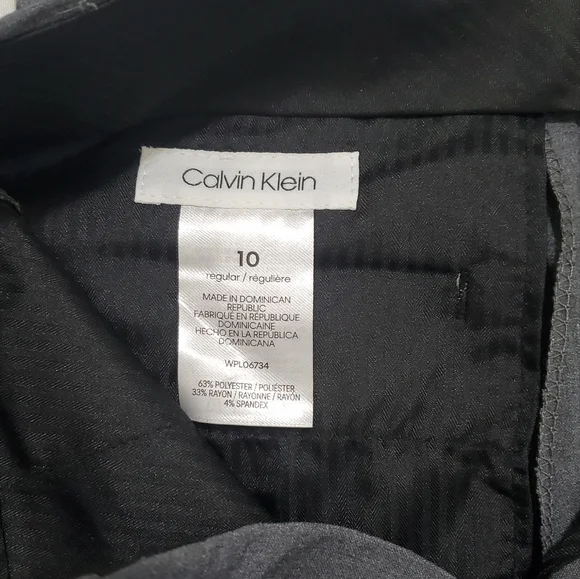 NWT Calvin Klein Boys Flat Front-Stretch Slim Fit Dress Pants Oxford Grey - Picture 5 of 8